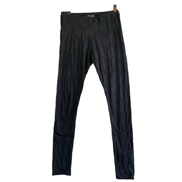 JOHNNY WAS Pauline Leggings Eyelet Floral Embroidered Black Size Extra Small - Picture 1 of 11